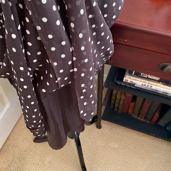 Jones Wear dress.. brown and beige polka dot 6 - Picture 4 of 4